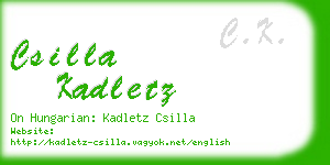 csilla kadletz business card